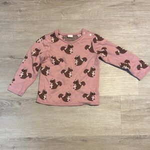H&M Pink Kids Sweater with Squirrel Design